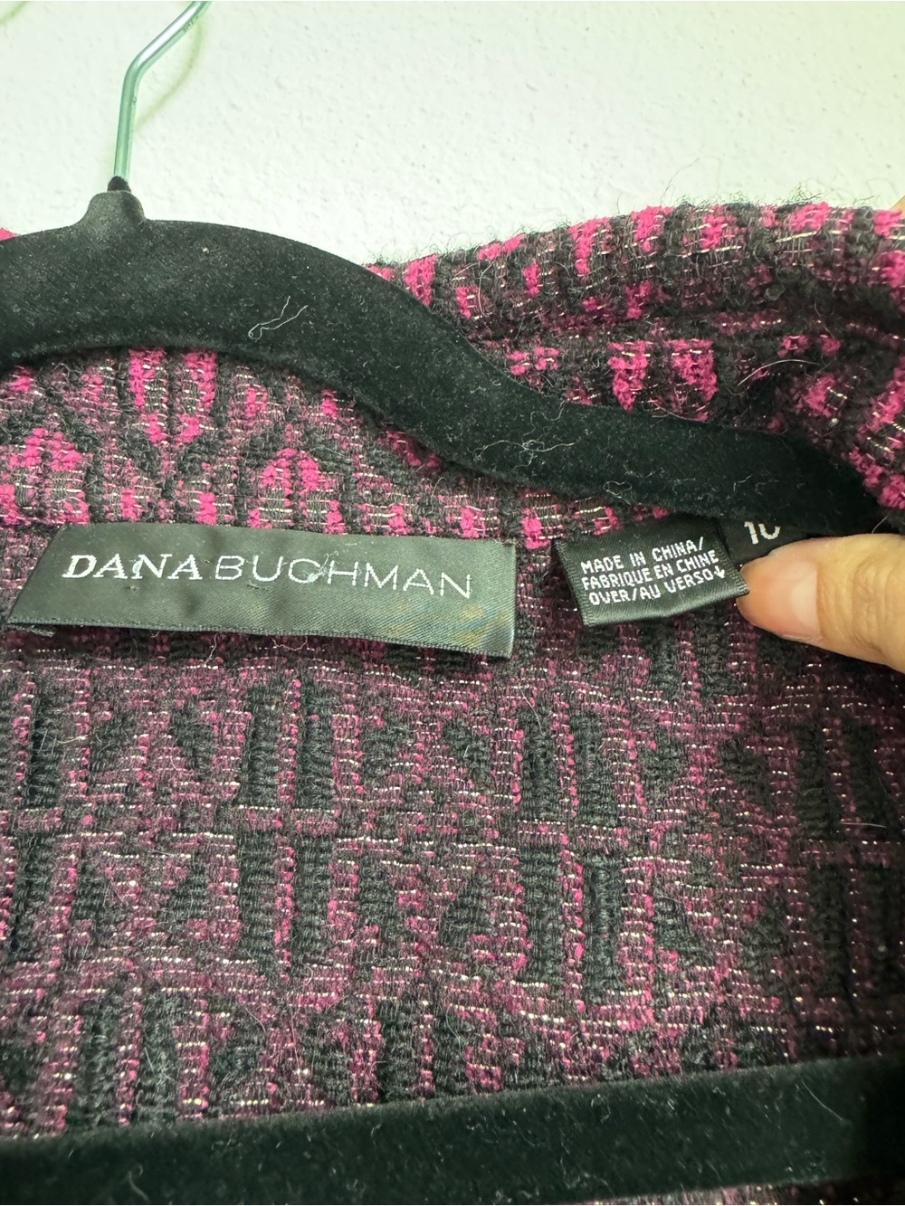 Dana Buchman Pink & Black Patterned Blazer - Picture 5 of 6